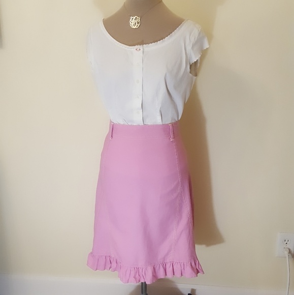 New Pink A Line Skirt Ruffle Hem - Picture 2 of 6